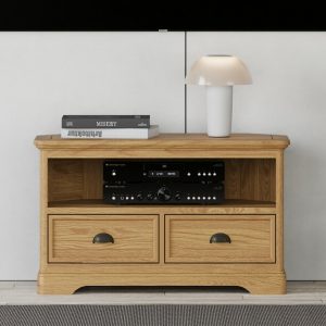 Cambridge Solid Oak Corner TV Cabinet | Bed Sava