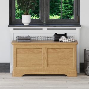 Cambridge Solid Oak Blanket Box | Bed Sava