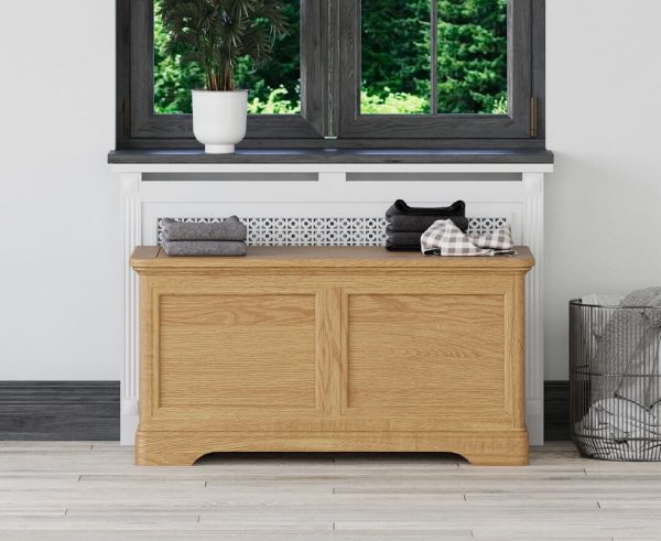 Cambridge Solid Oak Blanket Box | Bed Sava
