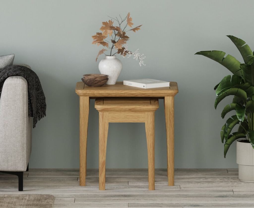Cambridge Solid Oak Nest Of Tables