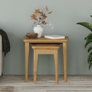 Cambridge Solid Oak Nest Of Tables | Bed Sava