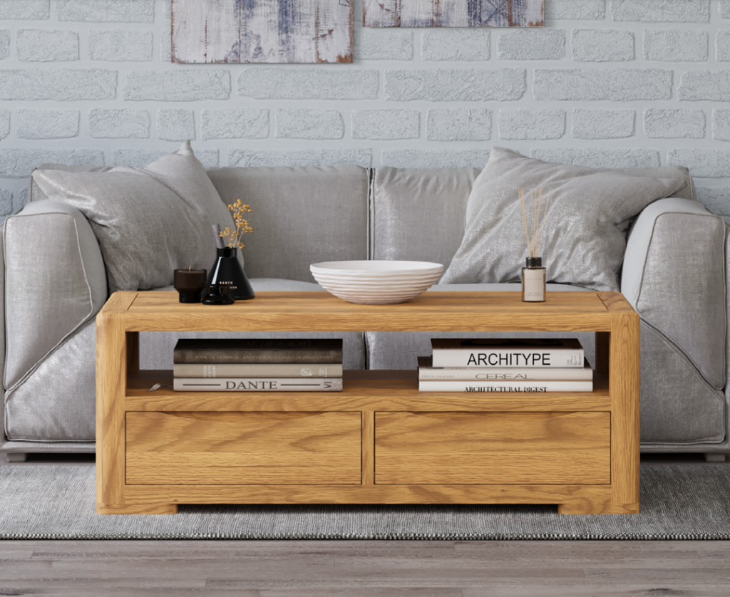 Harper Solid Oak 4 Drawer Coffee Table