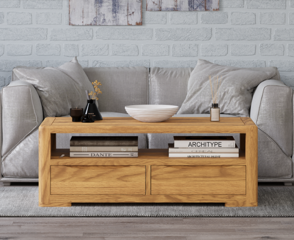 Harper Solid Oak 4 Drawer Coffee Table | Bed Sava