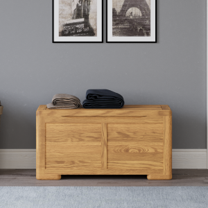 Harper Solid Oak Blanket Box | Bed Sava