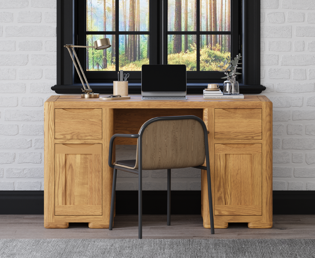 Harper Solid Oak Computer Desk