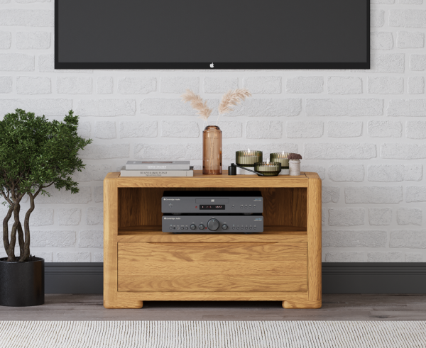 Harper Solid Oak Corner TV Cabinet | Bed Sava