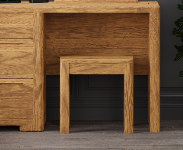 Harper Solid Oak Dressing Table Stool | Bed Sava
