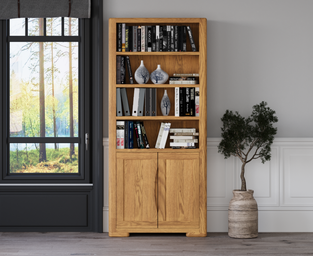 Harper Solid Oak Tall Bookcase