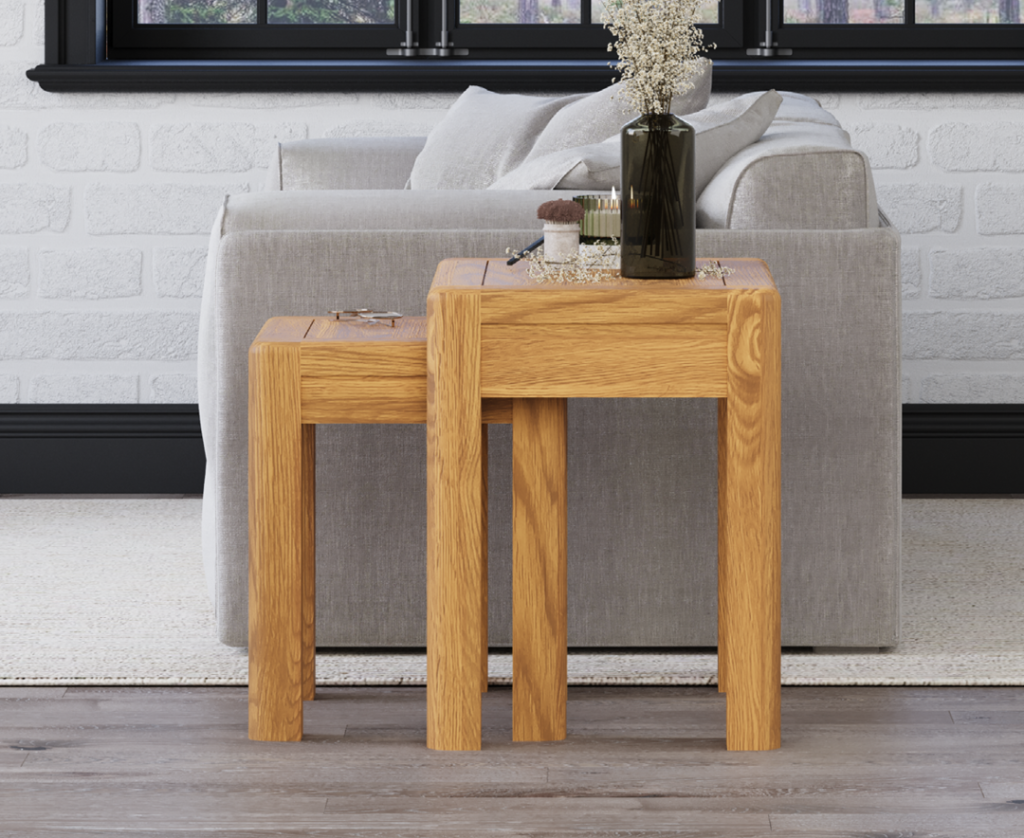 Harper Solid Oak Nest Of Tables