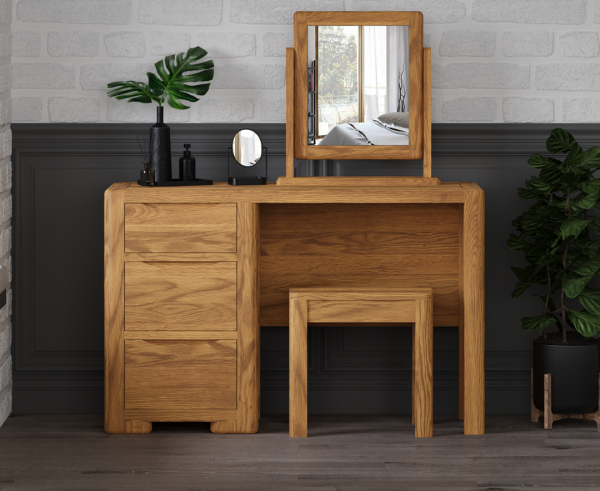 Harper Solid Oak Dressing Table Set | Bed Sava