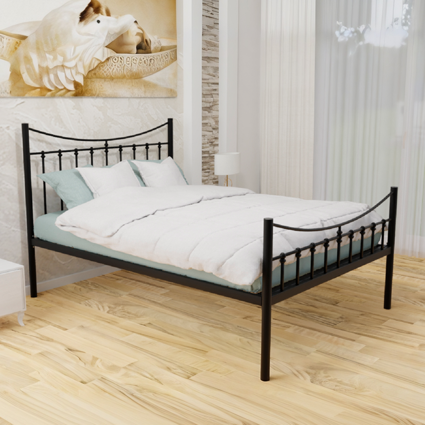 Wholesale Beds Grace Wrought Iron Bed Frame-Black -Low Foot End-Single