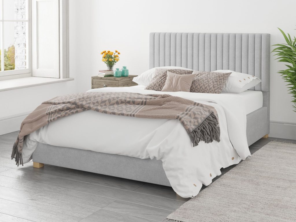 Aspire Grant Ottoman Bed Kimiyo Linen Silver - Single