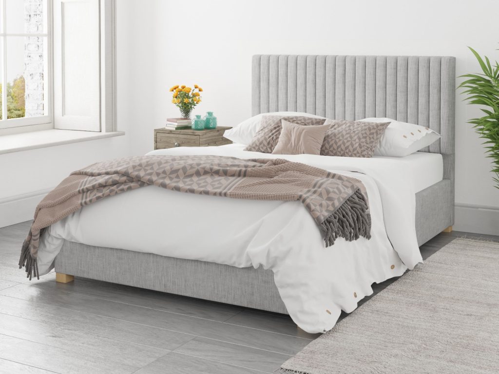 Aspire Grant Ottoman Bed Pure Pastel Cotton Storm - Kingsize