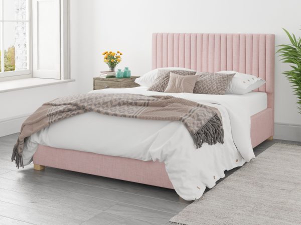Aspire Grant Ottoman Bed Pure Pastel Cotton Tea Rose  SuperKing | Bed Sava