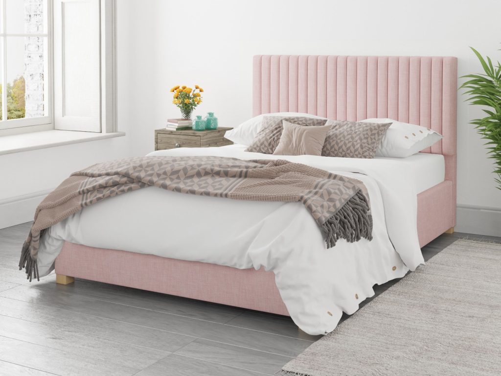 Aspire Grant Ottoman Bed Pure Pastel Cotton Tea Rose - Double