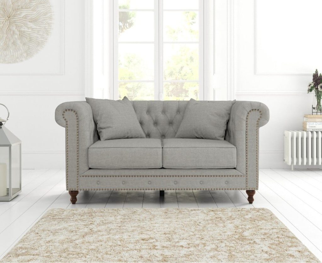 Westminster Chesterfield Grey Linen 2 Seater Sofa