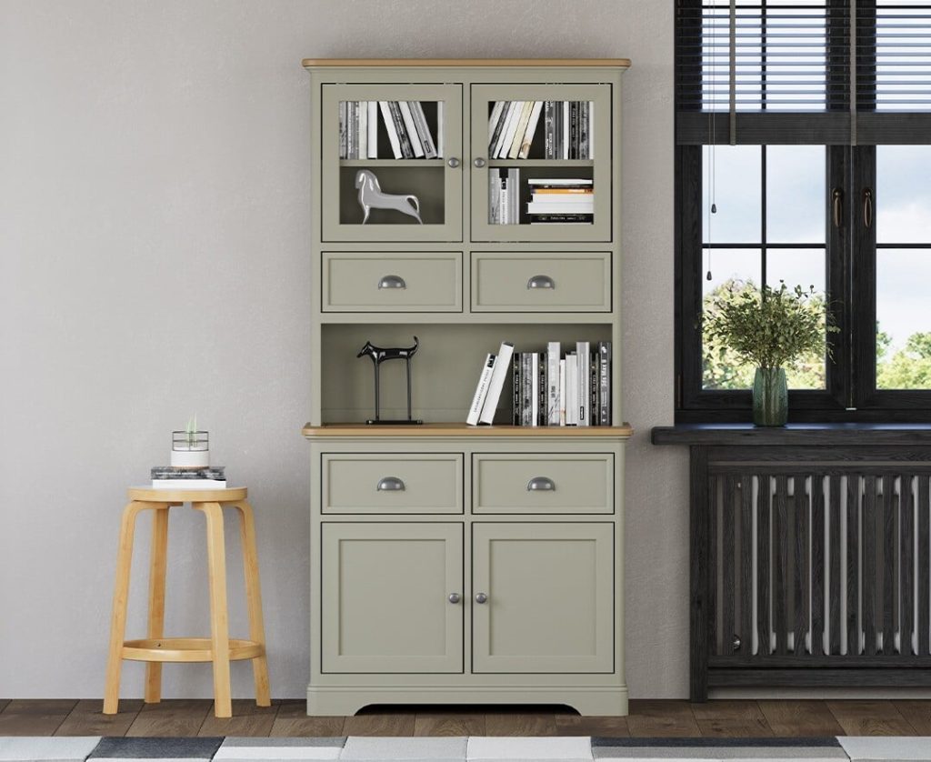 Brampton Soft Green Painted Glazed Display Cabinet