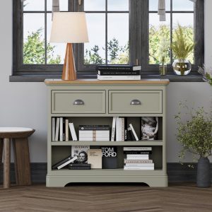 Brampton Soft Green Painted Storage Console Table | Bed Sava