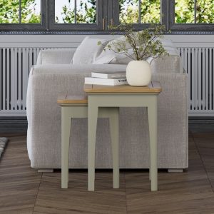 Brampton Soft Green Painted Nest Of Tables | Bed Sava