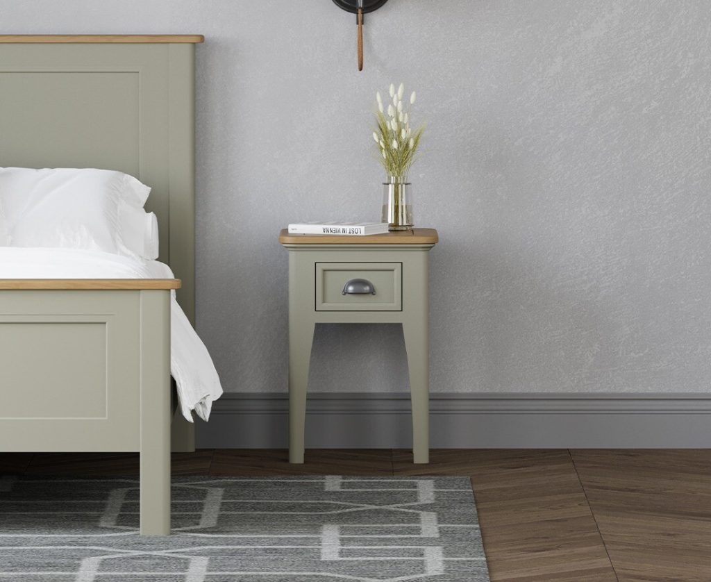 Brampton Soft Green Painted 1 Drawer Bedside