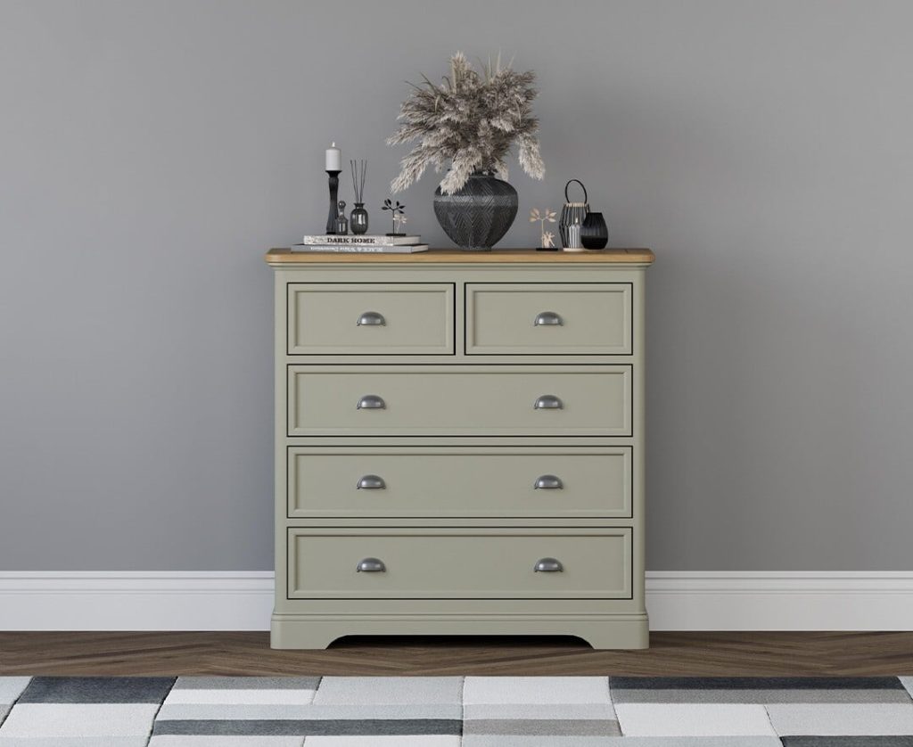 Brampton Soft Green Painted 2 Over 3 Chest of Drawers