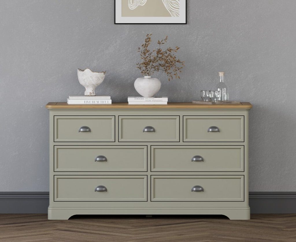 Brampton Soft Green Painted Wide Chest Of Drawers
