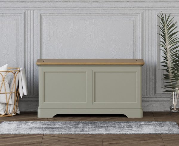 Brampton Soft Green Painted Blanket Box | Bed Sava