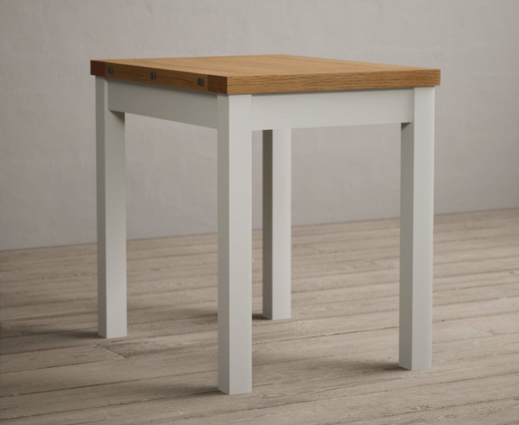 Extending Hadleigh Oak and Signal White Painted Dining Table