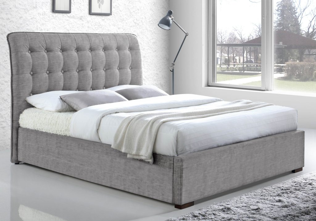 Time Living Hamilton Fabric Bed Frame-Light Grey-Kingsize