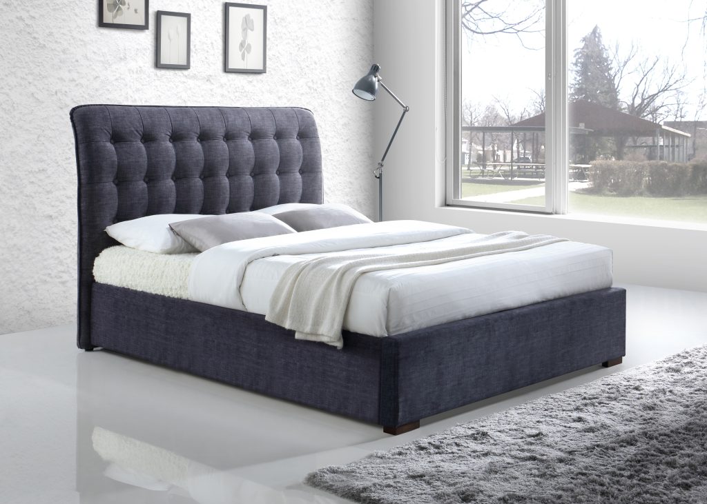 Time Living Hamilton Fabric Bed Frame-Dark Grey-Kingsize