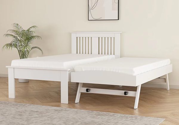Flintshire Furniture Hendre Wooden Guest Bed White | Bed Sava