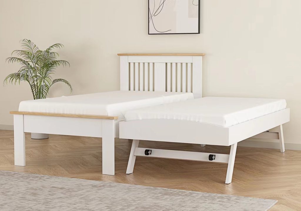 Flintshire Furniture Hendre Wooden Guest Bed-White and Oak