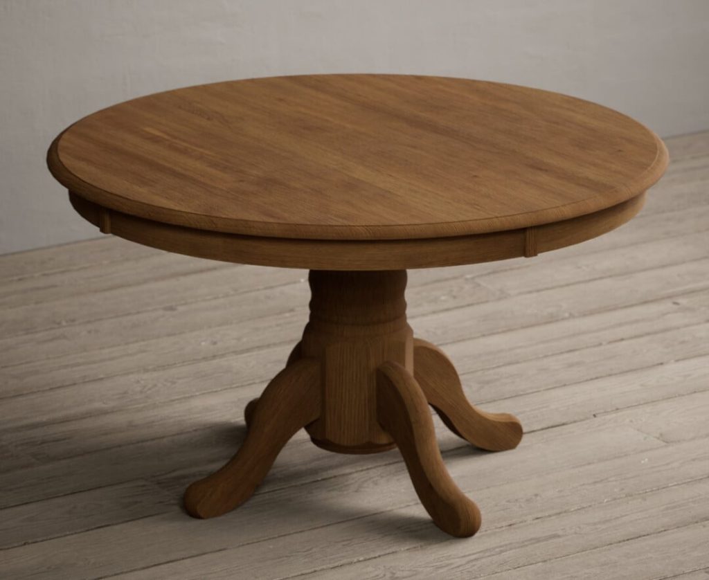 Hertford 120cm Fixed Top Rustic Oak Dining Table