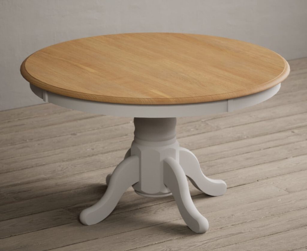 Hertford 120cm Fixed Top Oak and Soft White Painted Dining Table
