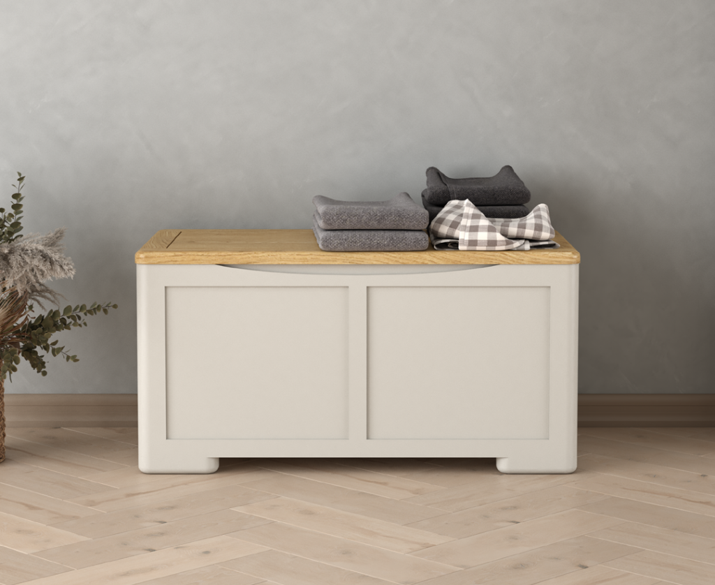 Alba Oak and Soft White Painted Blanket Box