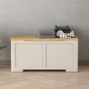 Alba Oak and Soft White Painted Blanket Box | Bed Sava