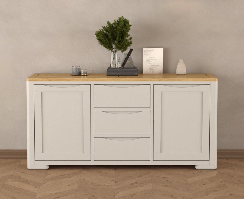 Alba Oak and Soft White Painted Extra Large Sideboard