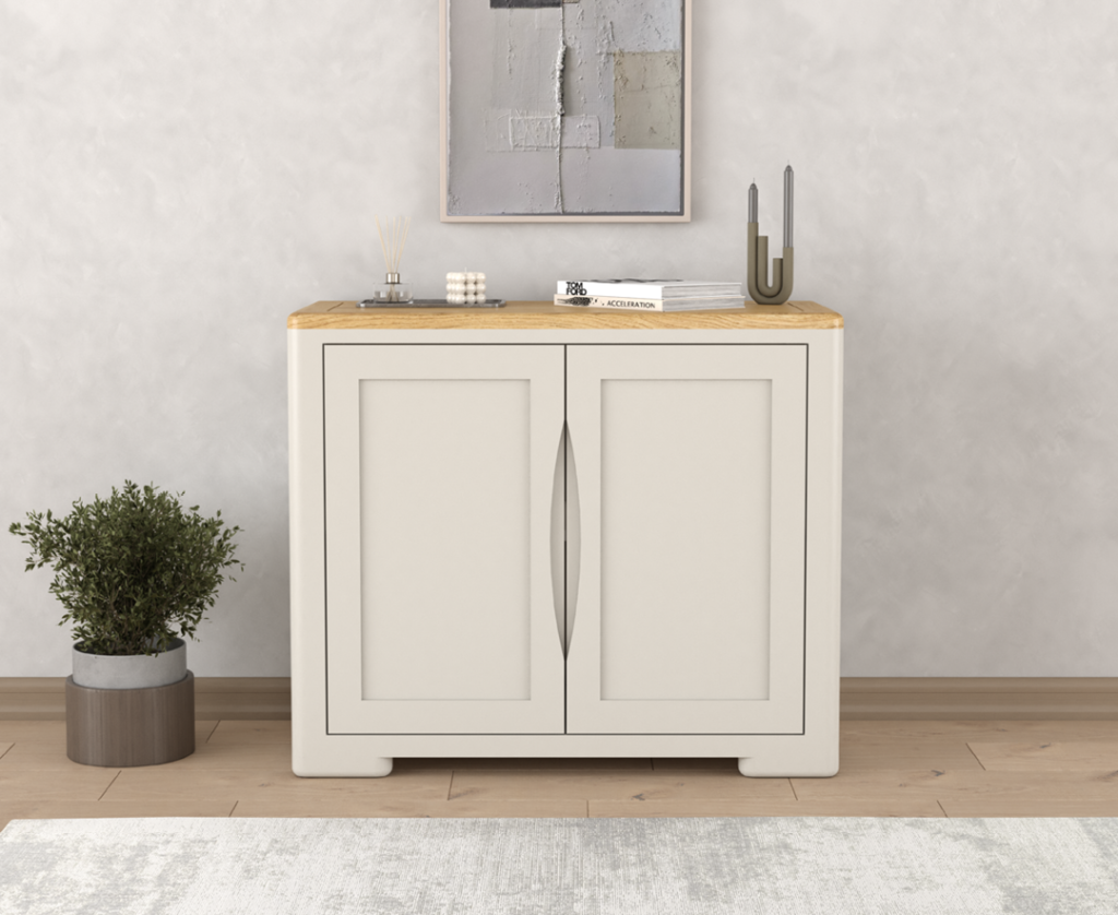 Alba Oak and Soft White Painted Small Sideboard