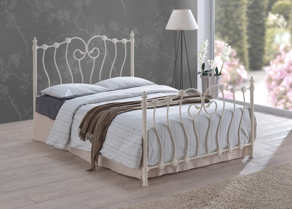 Time Living Inova Metal Bed Frame -Ivory-Double