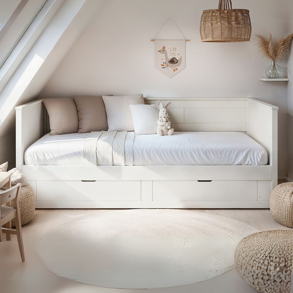 Noomi Iris Daybed with Trundle White (FSC-Certified)