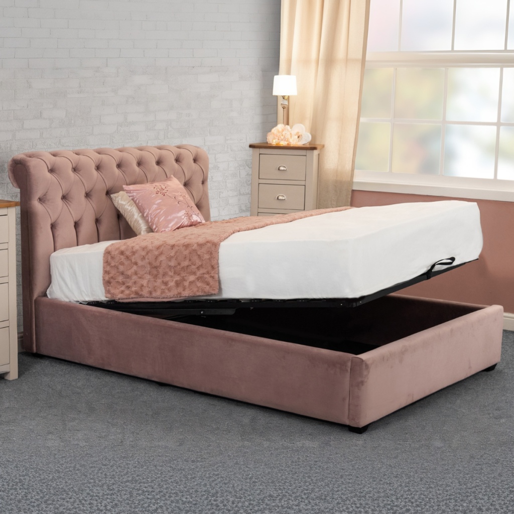 Sweet Dreams Isla Fabric Ottoman Bed Frame-Kingsize