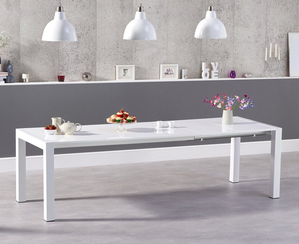Extending Cleveland White High Gloss Dining Table
