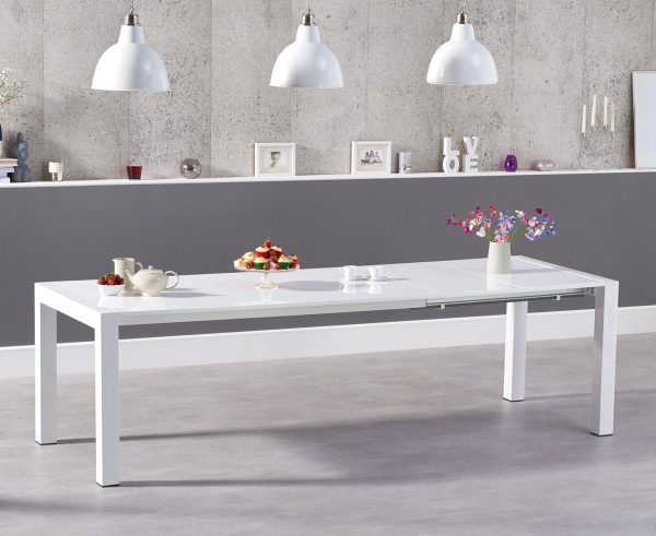 Extending Cleveland White High Gloss Dining Table | Bed Sava