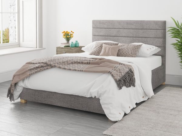 Aspire Kelly Ottoman Bed Firenza Velour Silver  SuperKing | Bed Sava