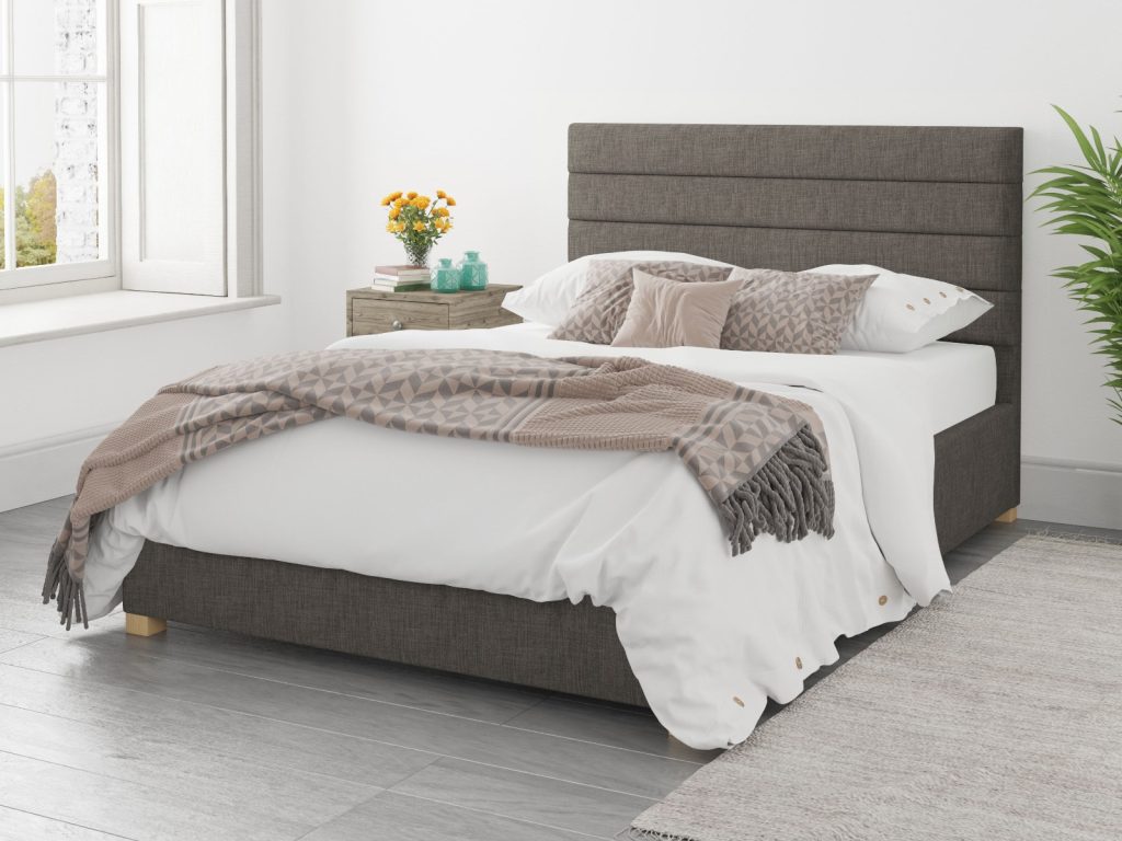 Aspire Kelly Ottoman Bed Malham Weave Slate - Kingsize