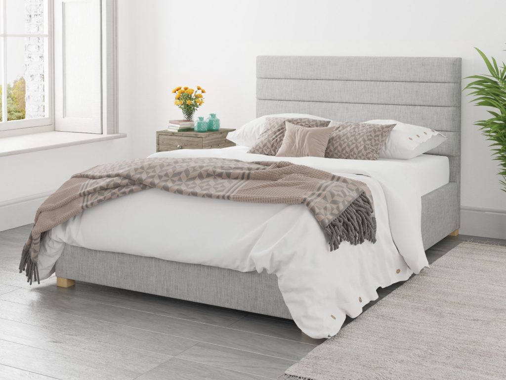 Aspire Kelly Ottoman Bed Pure Pastel Cotton Storm - Single