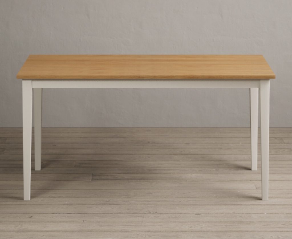Kendal 150cm Solid Oak and Cream Painted Dining Table