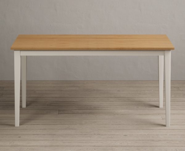 Kendal 150cm Solid Oak and Cream Painted Dining Table | Bed Sava