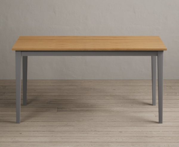 Kendal 150cm Solid Oak and Light Grey Painted Dining Table | Bed Sava