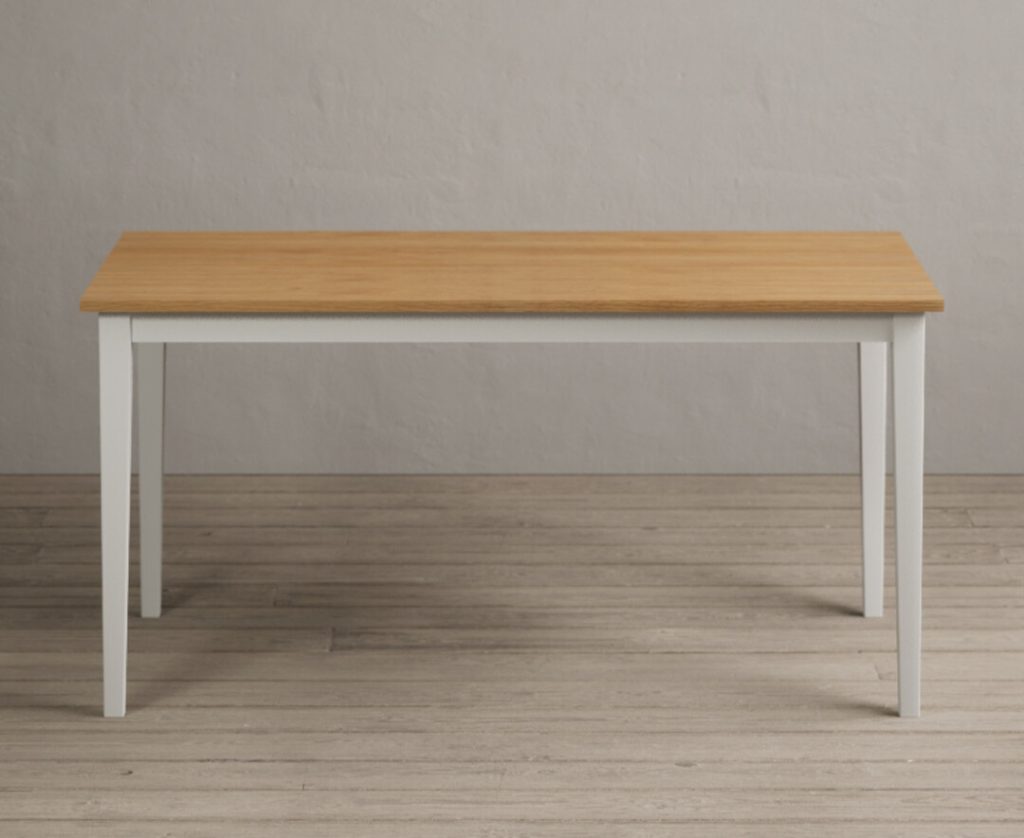 Kendal 150cm Solid Oak and Signal White Painted Dining Table